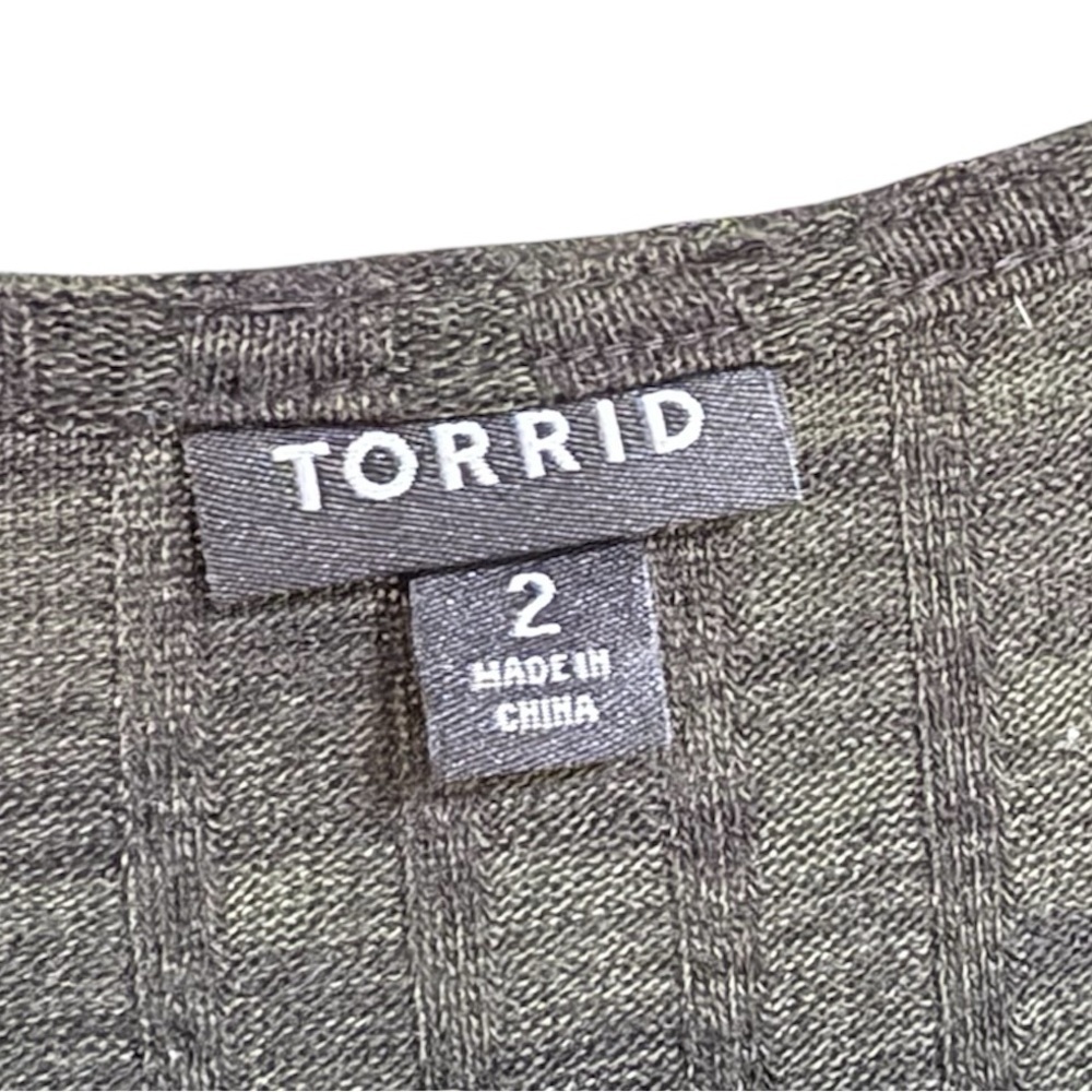Torrid Dark Green Ribbed Long Sleeve Skater Dress 2X - Picture 3 of 3